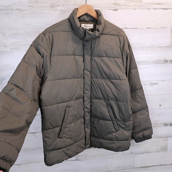 Madewell Mens Quilted Puffer Jacket In Cargo Green Medium Primaloft Gorpcore - Picture 7 of 15